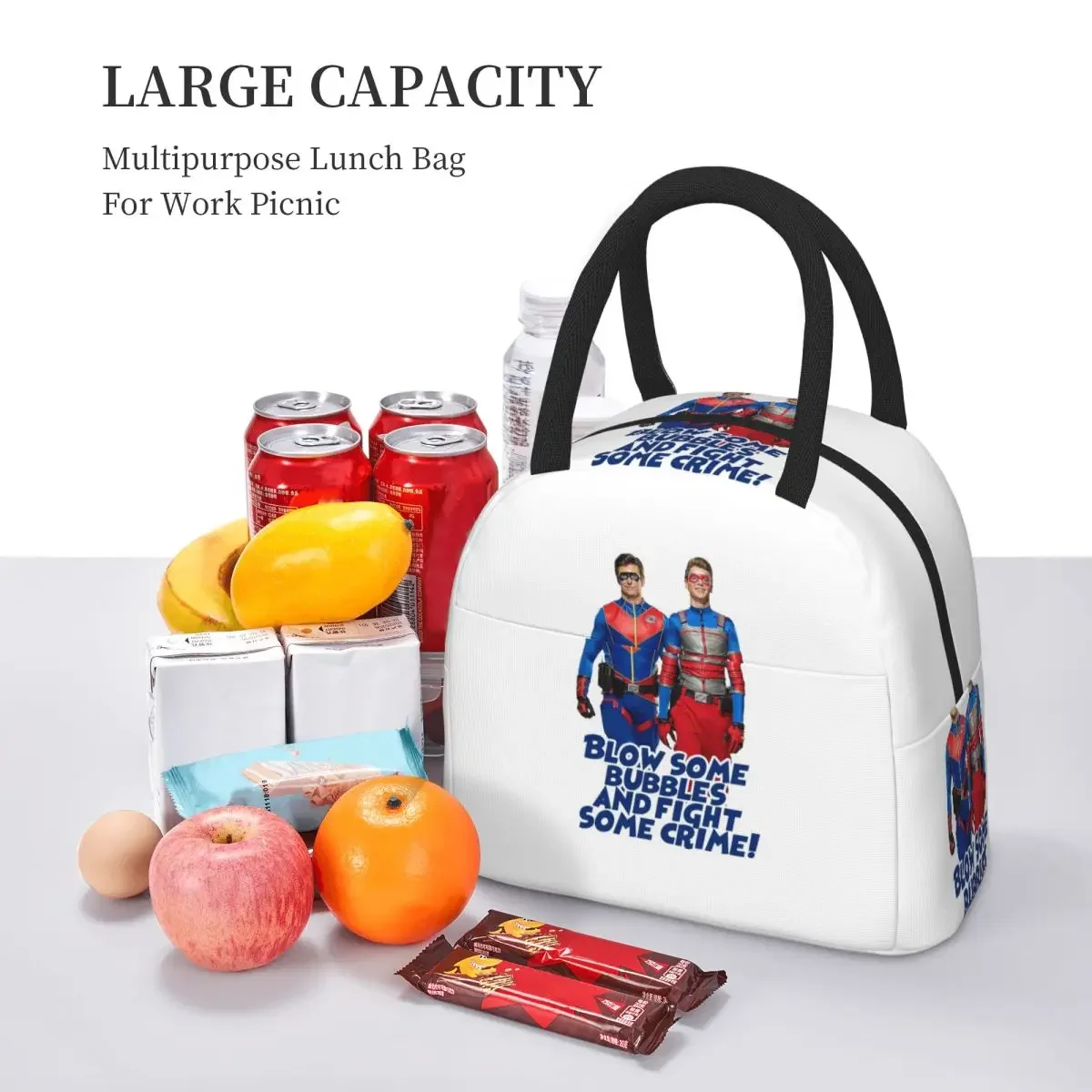 Blow Some Bubbles And Fight Some Crime Henry Danger Insulated Lunch Bag for Kids School Cooler ThermalLunch Boxes Container