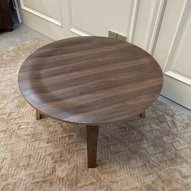 

Журнальный столик из формованной фанеры круглой формы с деревянными ножками, мебель для гостиной, чайный столик, деревянный, современный, в скандинавском стиле