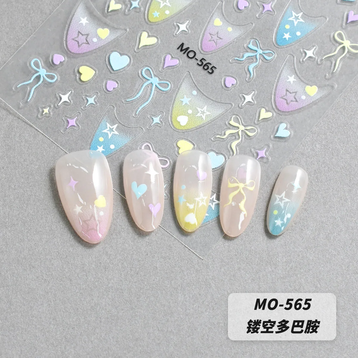 1 Uds. De pegatinas para decoración de uñas con lazo, flor, estrella, deslizador autoadhesivo ultrafino, calcomanía para uñas de verano, decoración, accesorios de manicura DIY