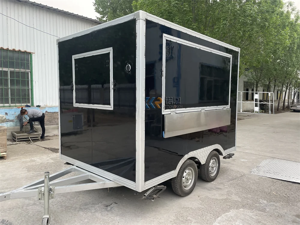 

Customized Food Truck Fully Equipped Restaurant Ice Cream Cart With Wheels Street Mobile Pizza Food Trailers