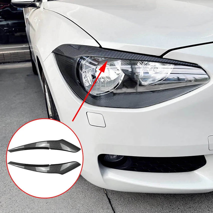 

Glossy Black Car Front Headlight Eyebrow Eyelid Lamp Light Eyebrows Sticker Fit For BMW 1 Series F20 F21 2011-2014 Accessories