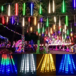 30/50cm LED Meteor Shower Fairy String Garland Light Holiday Light decorazione natalizia Wedding Garden Decor 8 tubi spina ue/usa