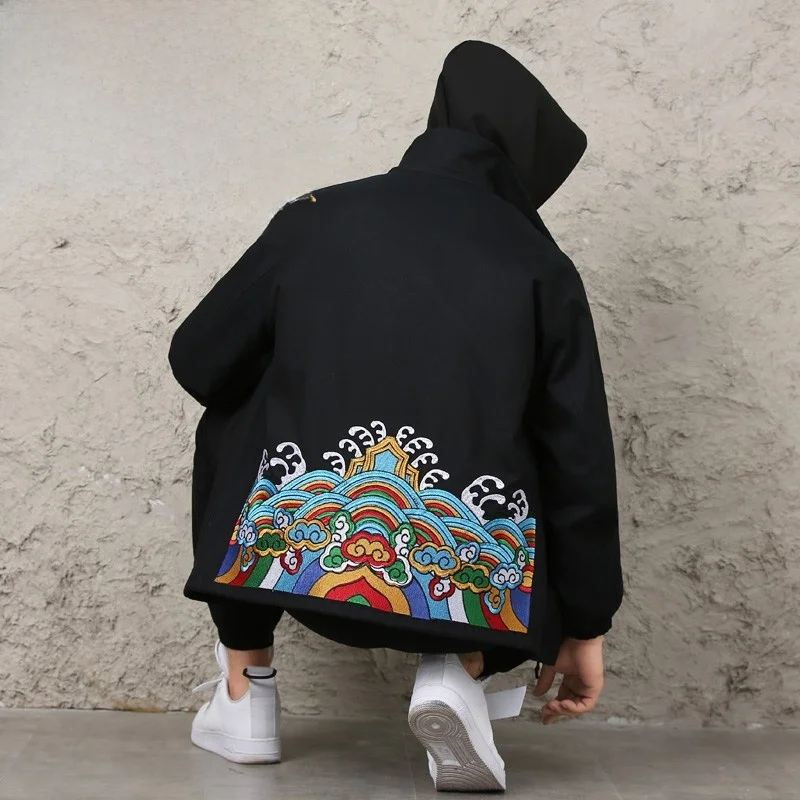 

Осень 2023, мужская толстовка с вышивкой Jaet, свободная посадка с воротником-стойкой, модная повседневная верхняя одежда Urban Sle Long Sve