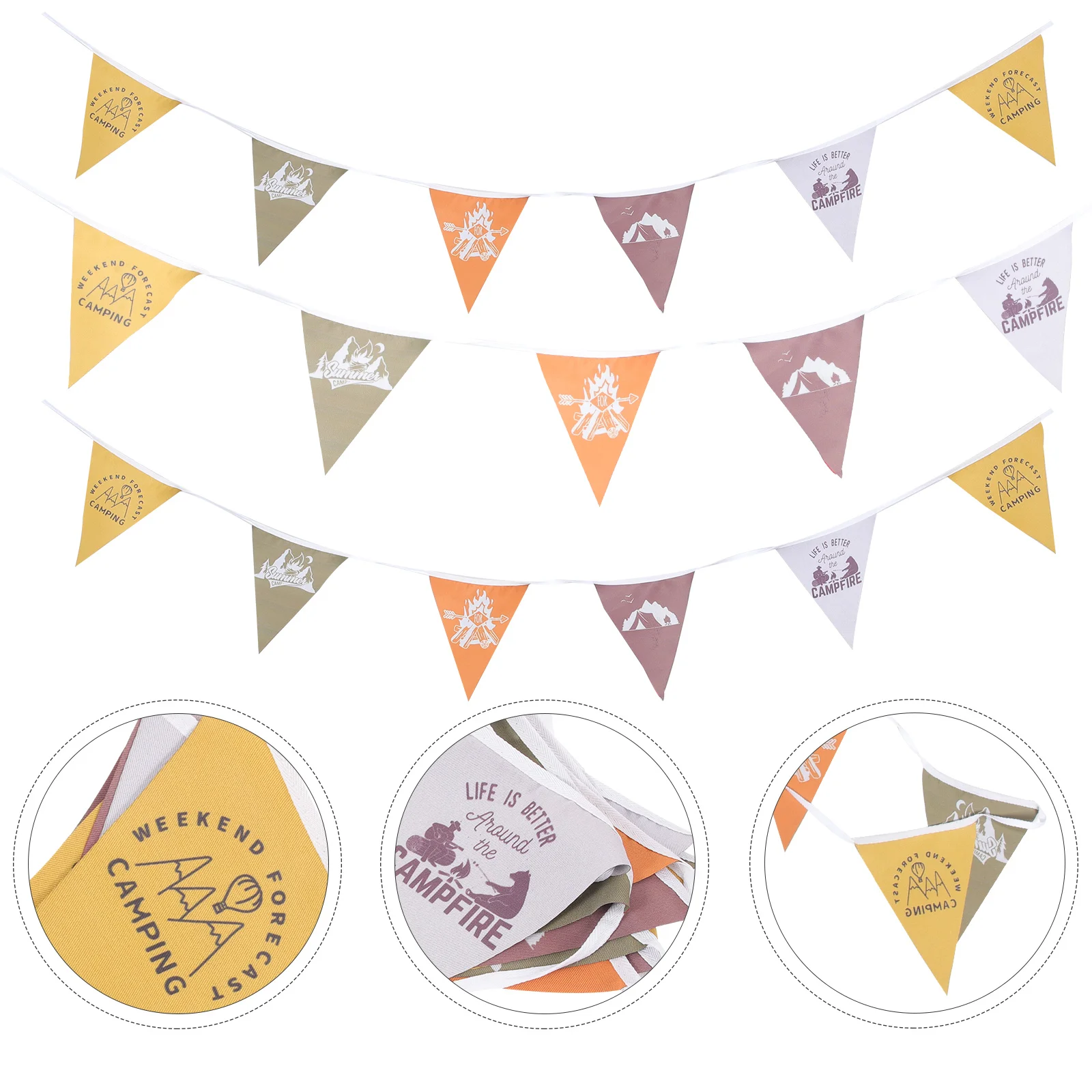 

1 Set Camping Flag Banner Reusable Outdoor Hanging Flags Adjustable Decorative Bunting For Campsite Tent Party Garden Decoration