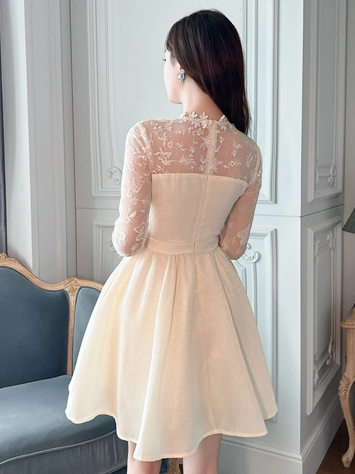 cute party dresses for women White Tight Cocktail with Bow Birthday Gown making it a versatile addition to any wardrobe. Cute Pink Floral Lace Short