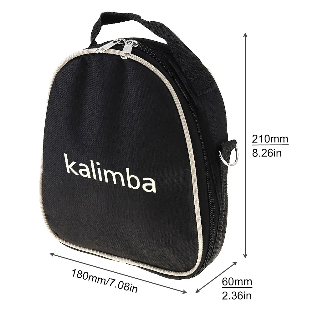 17 / 15 / 10 Key Black Universal Kalimba Storage Bag Thumb Piano Mbira Soft Case Oxford Cloth Inside Cotton Shoulder Bag