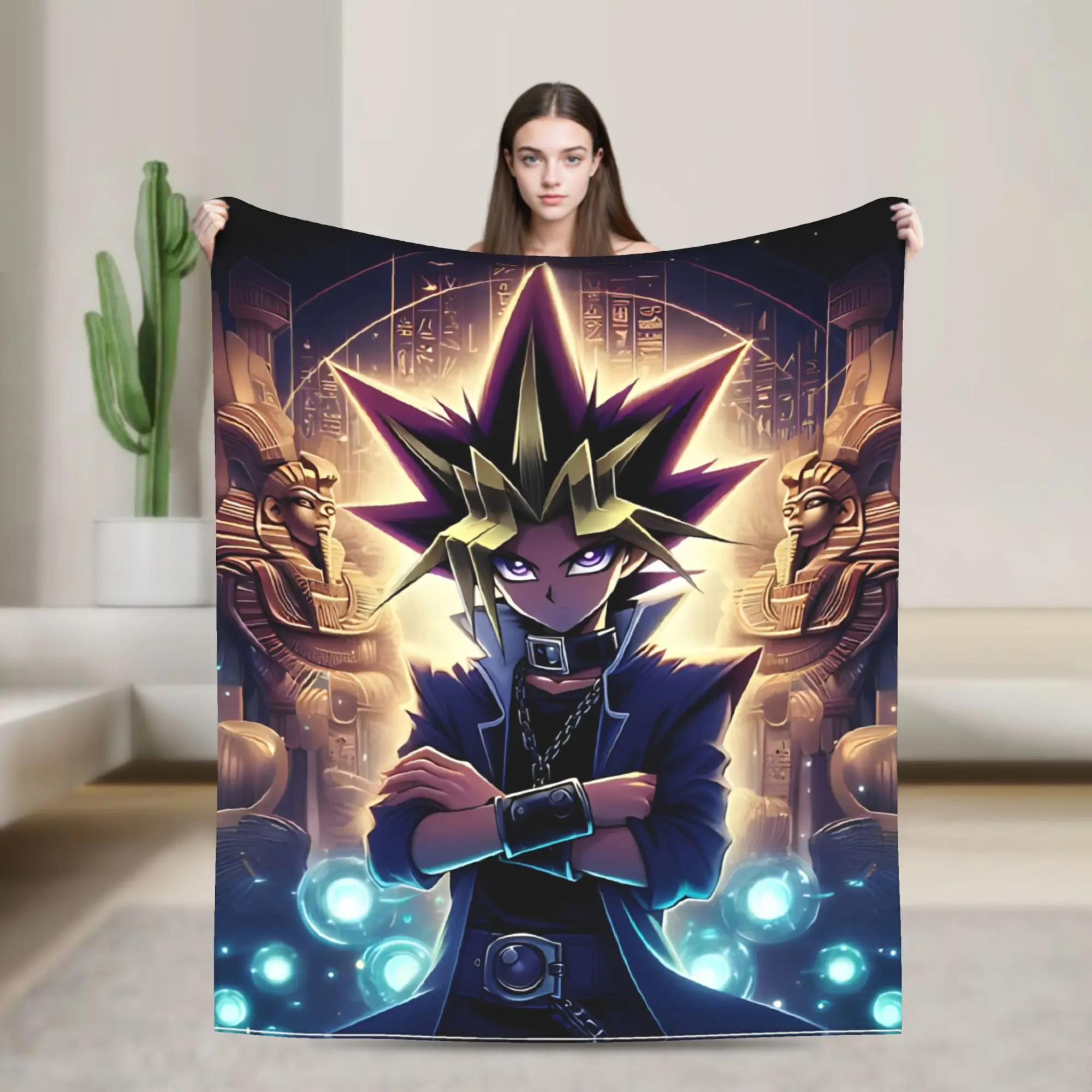 

Yu Gi Oh Pharaoh Atem Flannel Blanket Funny Throw Blankets for Home 200x150cm Bedspreads