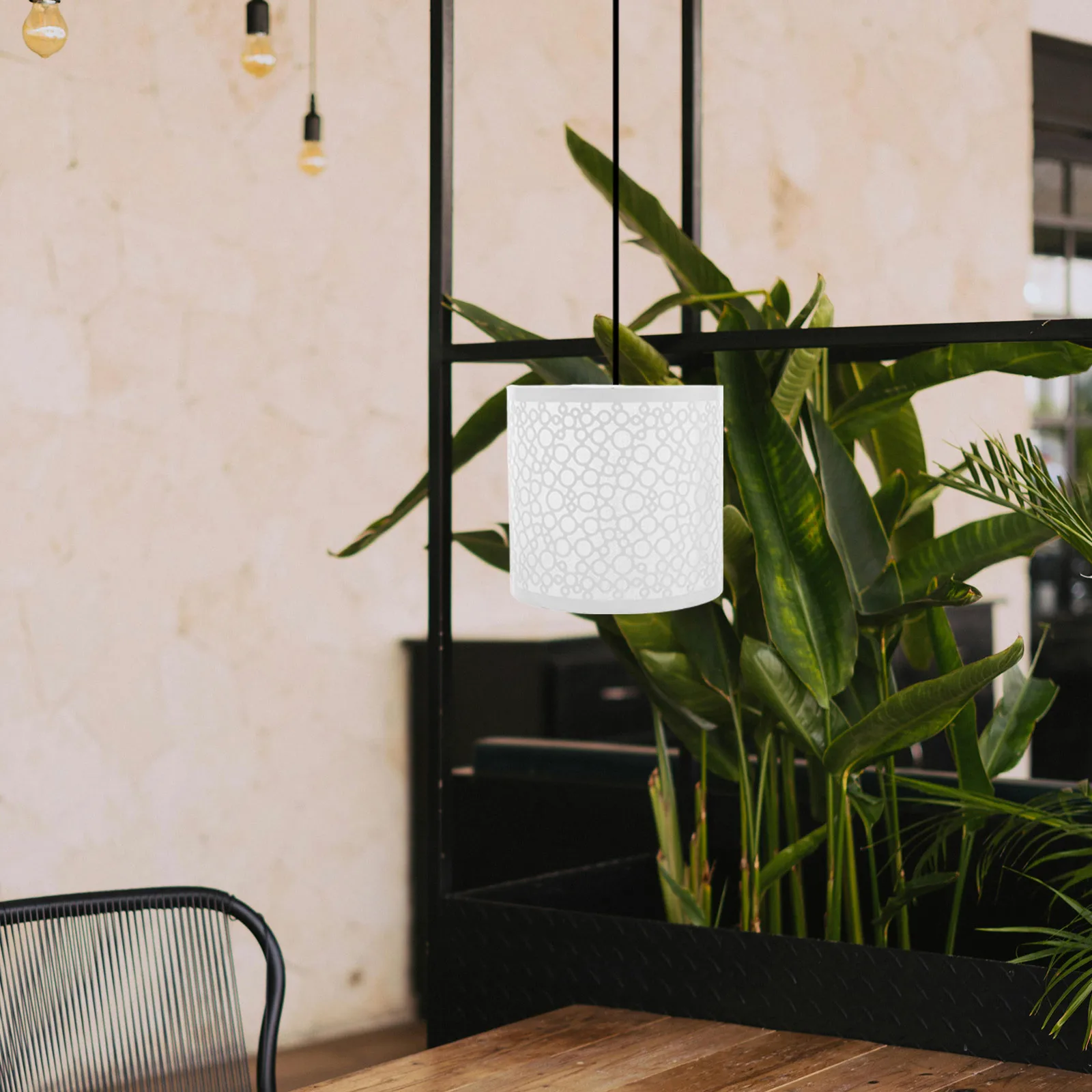 

Iron Modern Bedroom Lampshade Black Drum Minimalist Ceiling Pendant Light Cover E27 Light Black Lamp Shade