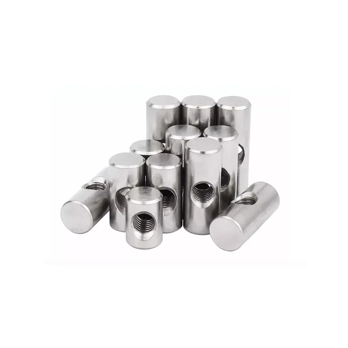 304 Stainless Steel Cylindrical Pin / Cross Hole Pre Embedded Connecting Nut / Irregular Hammer Nut M4M5M6