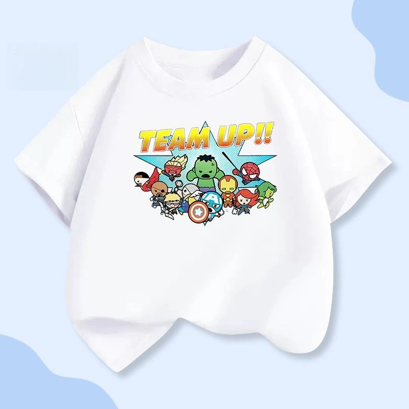 

Iron Man & Hulk Avengers Short Sleeve Tee, Unisex Kids’ Casual Top Superhero Cotton T-Shirt New Arrival