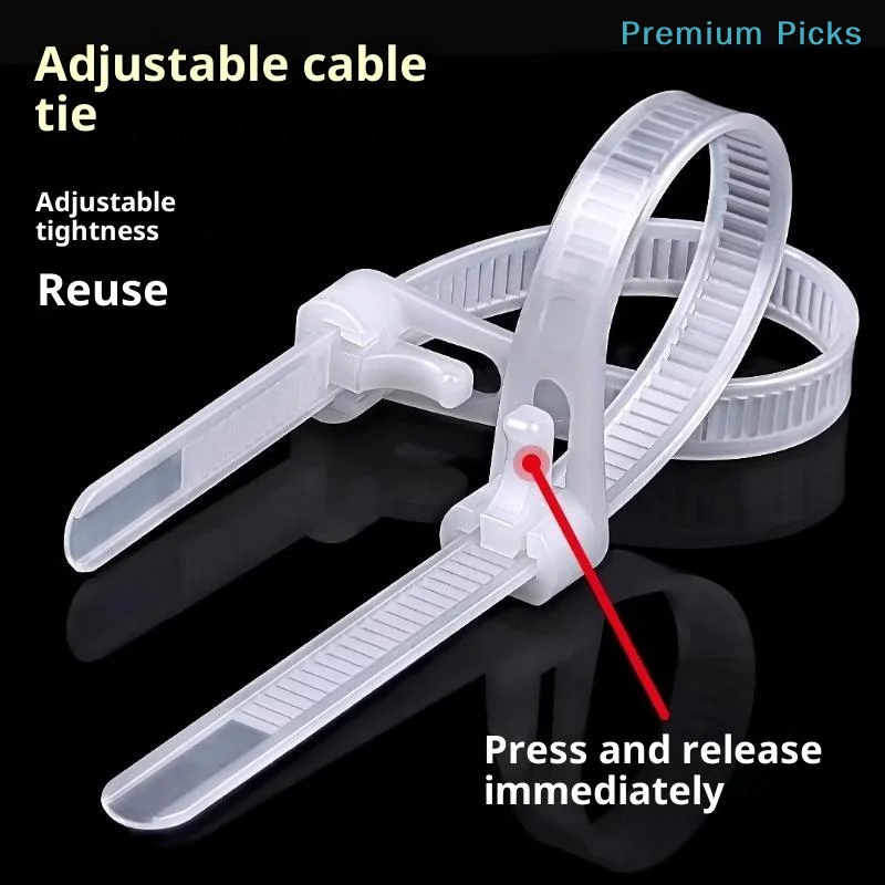 Reusable Industrial Cable Zip Ties 100Pcs 4*150mm Heavy Duty Releasable Plastic Ties for Construction Site Cable Bundling