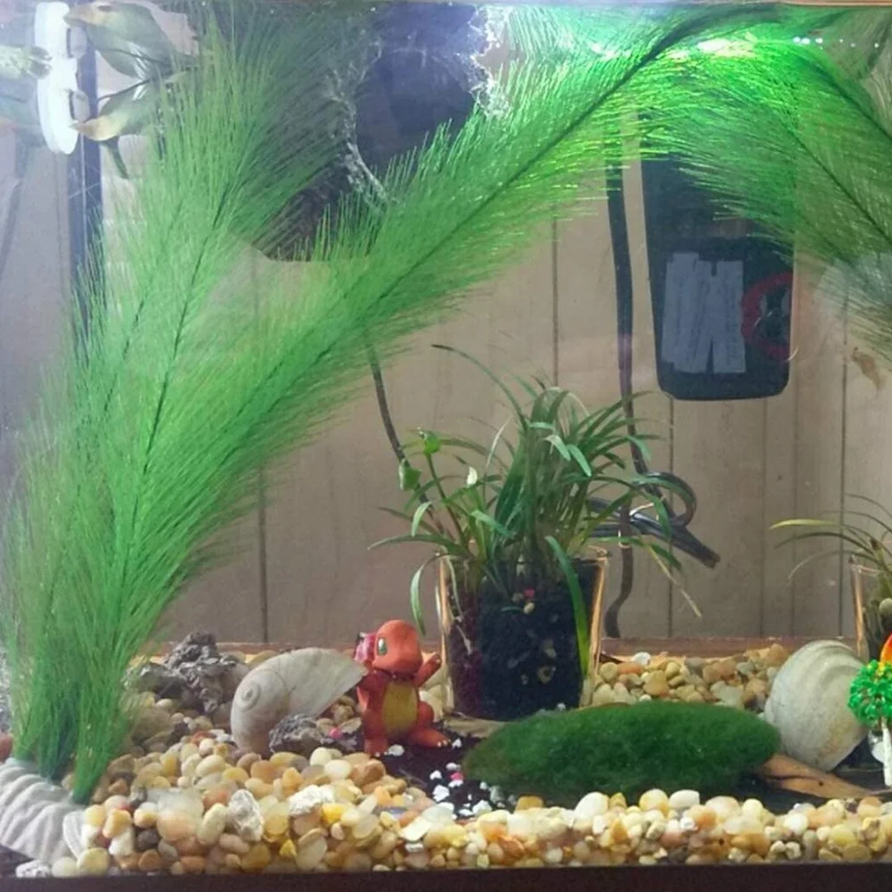 A36T-Aquarium Decorations Fish Tank Artificial Green Water Plants Made Of Silk Fabrics Plastic,For All Fish And Pets 10Pcs