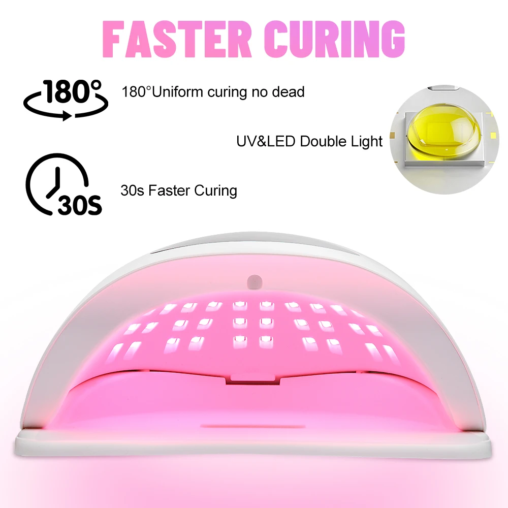 320W UV Light Dryer for Nails Gel Polish with 72 Lamp Beads 4 Timer Setting HD Display Screen Auto Sensor Professional Nail Lamp