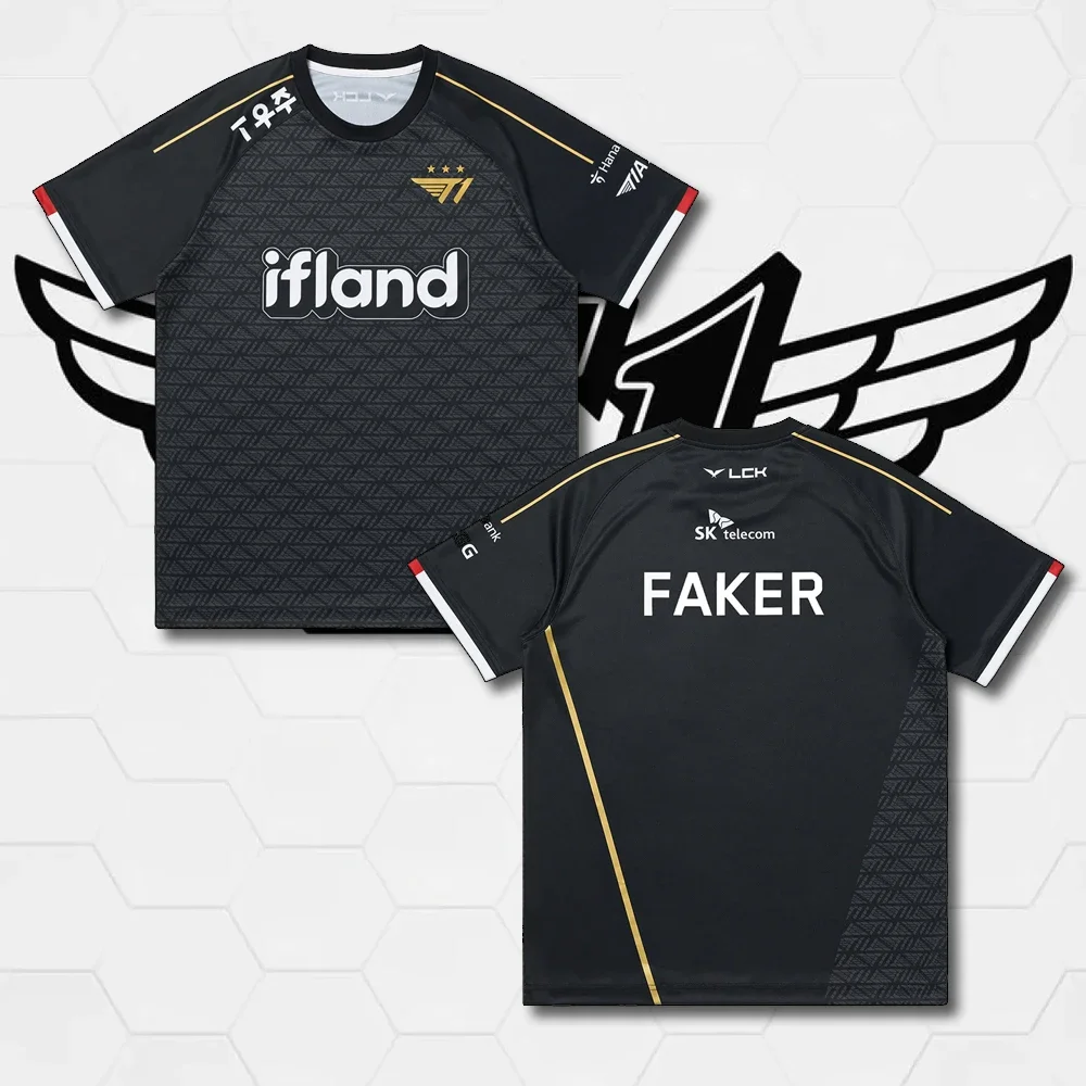 2024 League Of Legends SKT T1 Uniform Jersey Esports LOL MSI Faker T-Shirt Da Uomo Gioco Sportivo 3D Bambini Manica Corta Top