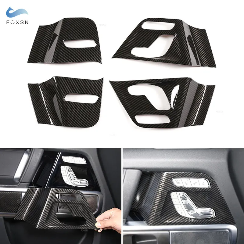 

ABS Carbon Fiber Texture Car Styling Seat Adjustment Switch Panel Frame Cover Trim For Mercedes Benz G Class W463 2019 2020