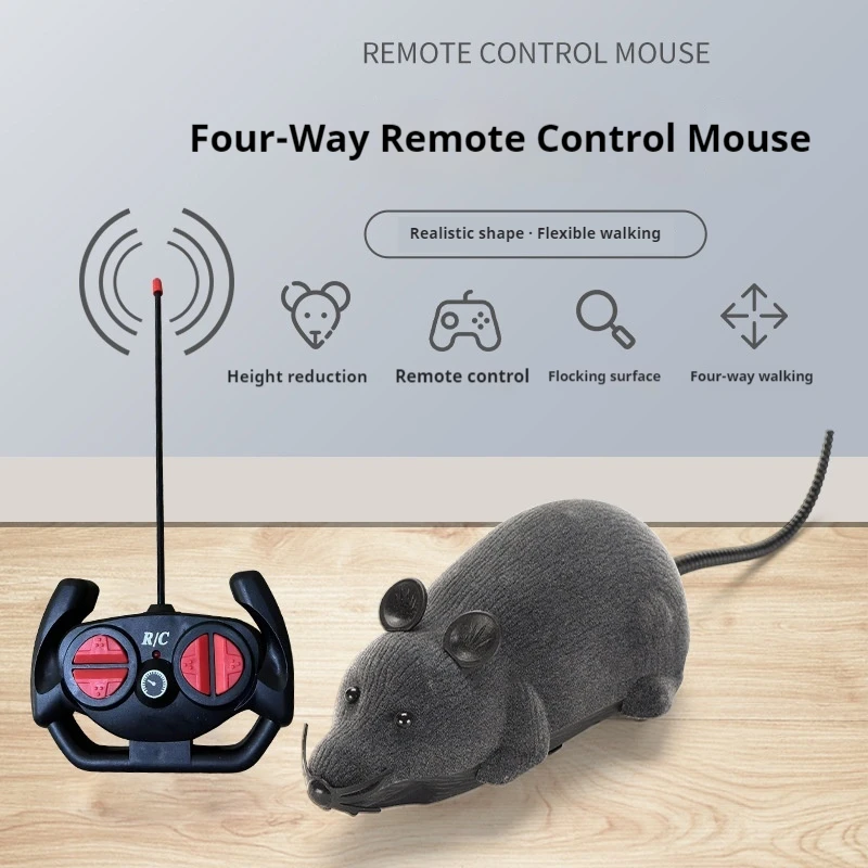 Souris électrique télécommandée pour animaux de compagnie, jouet coule pour chat, simulation créative à quatre voies, farce particulière, nouveau jouet pour enfants