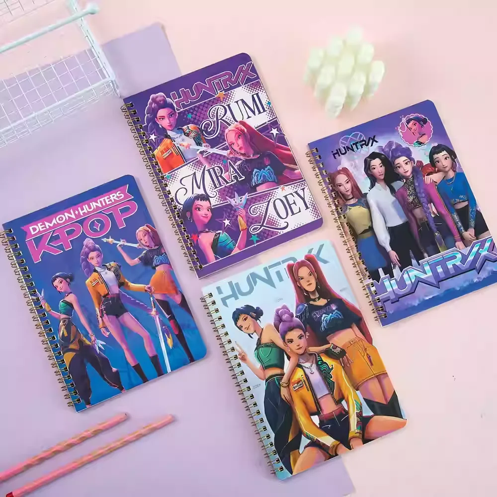 A5 KPop Demon Hunters Coil Notebook per studenti Anime Cartoon Kawaii Journal Notebook Ragazzi Ragazze Moda Record Notebook Regali