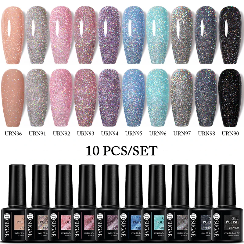 UR SUGAR Gel Nail Polish Set 8/10Pcs Soak Off UV Gel Varnishes All For Manicures Need Cured Base Top Coat Acrylic UV Nail Kit