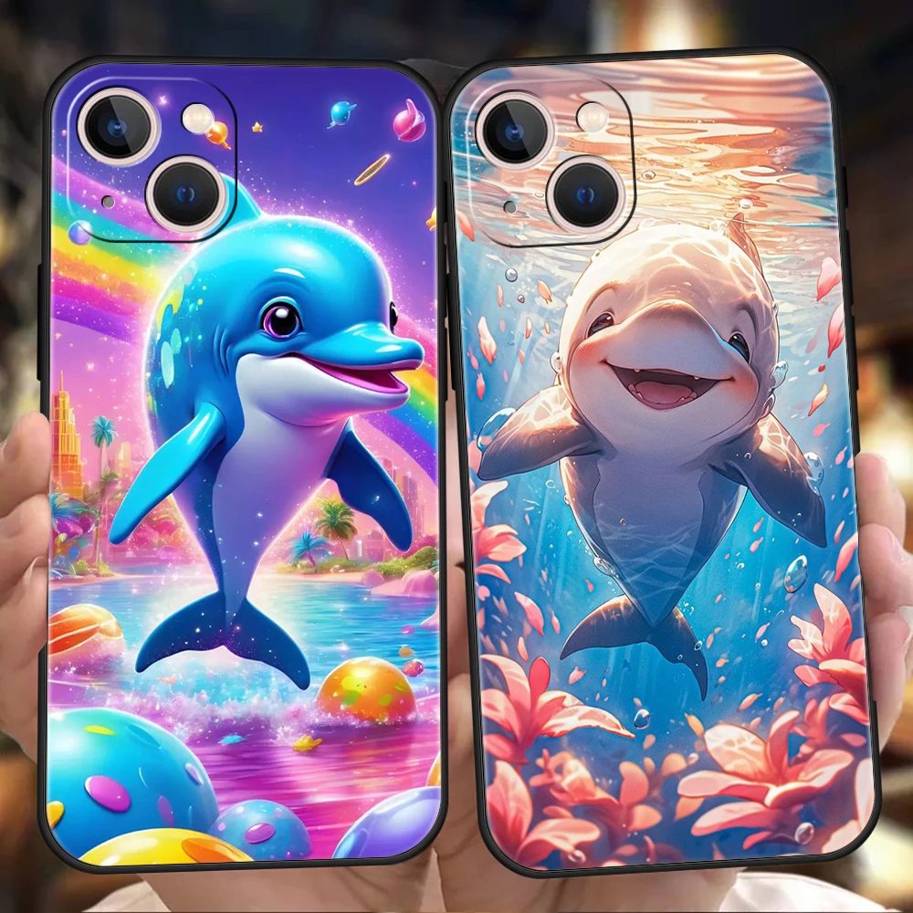 Coque de téléphone DolDave Ocean Animal pour iPhone, coque souple en silicone poly antichoc, sacs pour iPhone 16 15 14 13 12 Pro Max 11 Pro Max 7 8 Plus XS