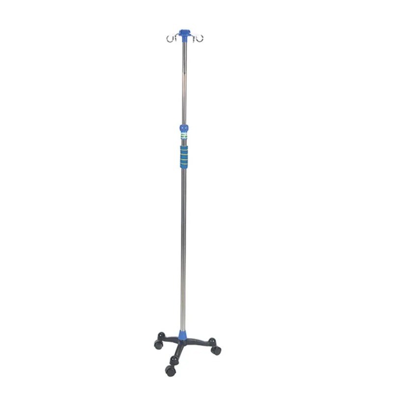 

Wheel-mounted Height-adjustable Infusion Stand with Storage Tray, for Use in Clinics