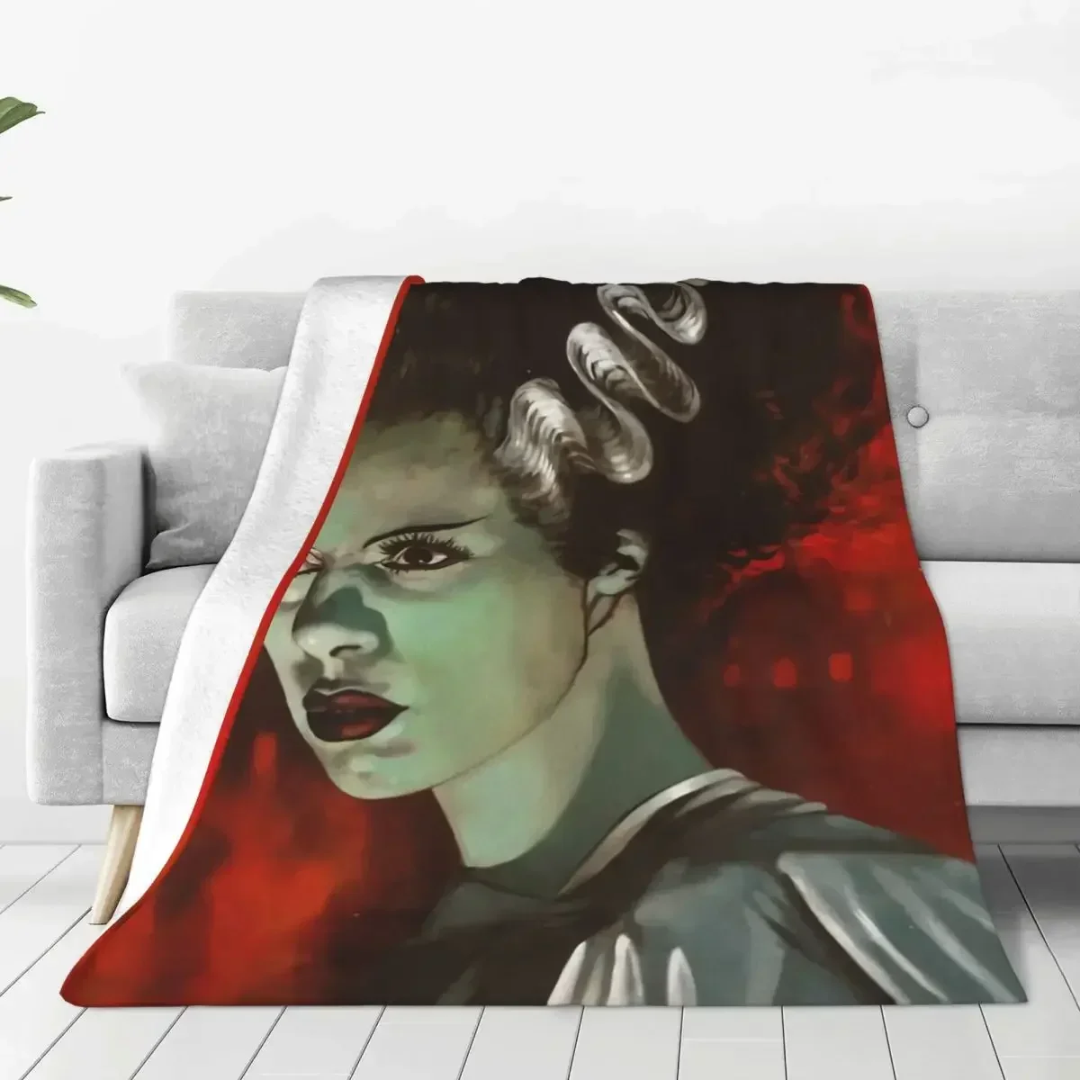 Classic Bride Of Frankenstein Blankets Warm Flannel Horror Film Throw Blanket for Home Bedroom Sofa