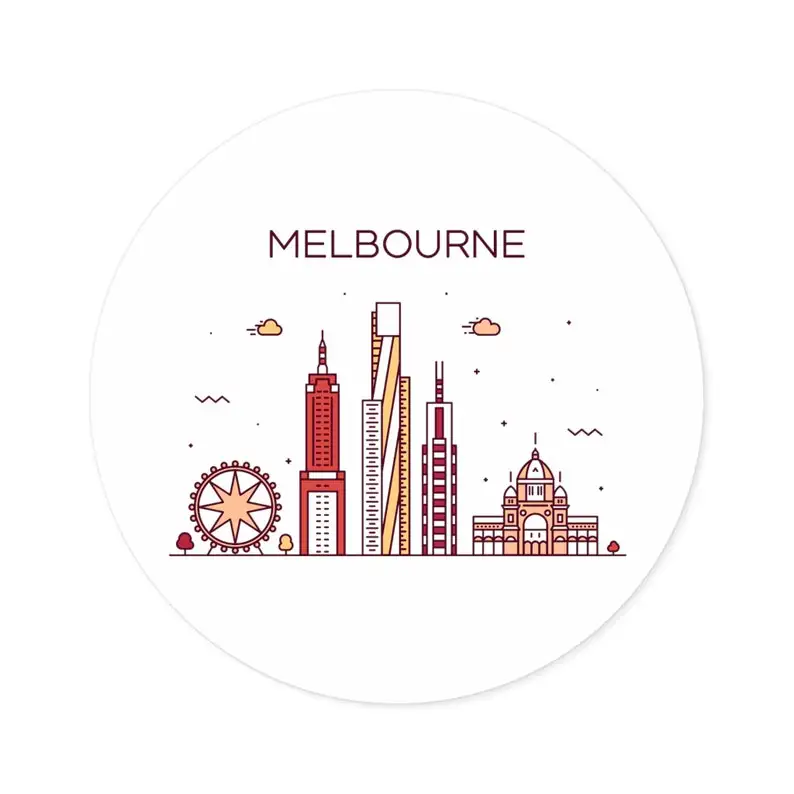Melbourne Australia City Skyline Water Resistant PVC Sticker For Car Body And Laptop Travel Souvenir Decoration Decal