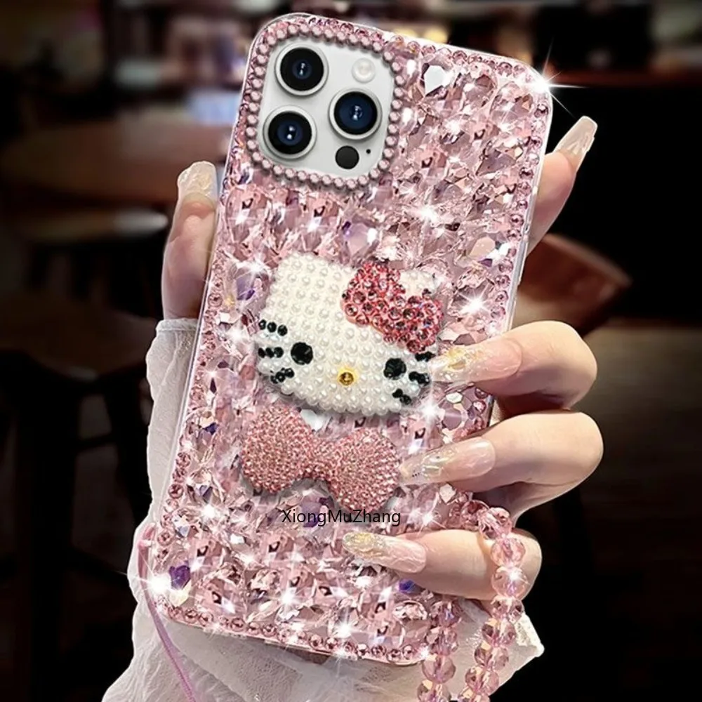 Hello Kitty Strass-Schleifen-Handyhülle für Nothing Phone 4A Pro 4B 3A Lite 3A Pro 3A 2A 3 2 1 CMF Phone 2 Pro 1 Diamant-Abdeckung Coque – Detail 3