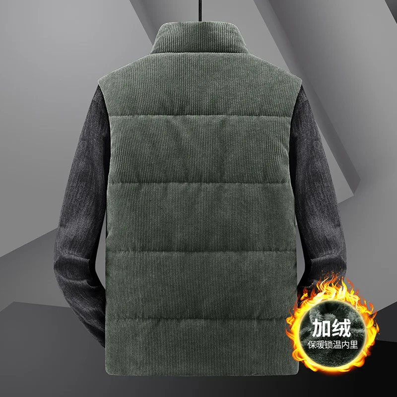 الشتاء سروال قصير صوف مبطن سترة سميكة الوقوف طوق أكمام متعددة جيب ملابس العمل الاتجاه رجالي معطف كبير الحجم