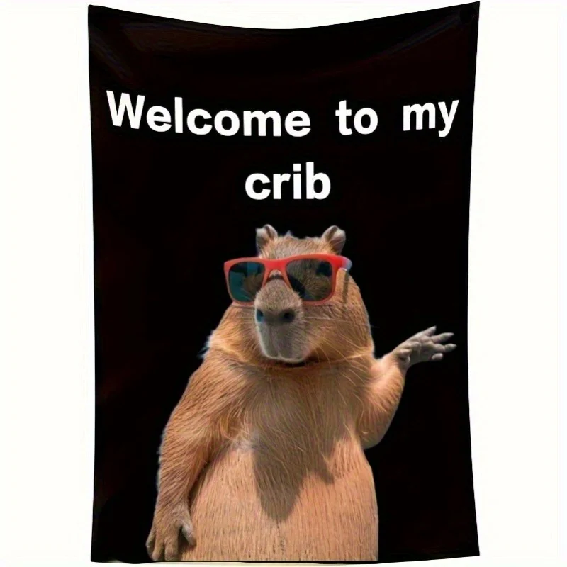 1pc Fashion Squirrel Wearing Glasses Tapestry Stylish Humorous Fun Wall Decor Ideal for Dorm Room Decoration and Holiday Gift
