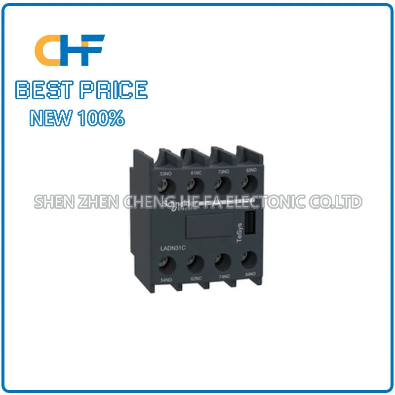 LADN31C three open and one closed Schneider AC contactor with positive auxiliary contact module, brand new original in stock