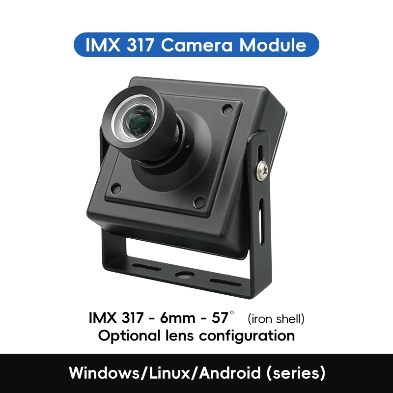 4K Iron Shell USB Camera Module IMX317 3840x2160 30fps 8MP Wide Angle UVC OTG 2.0 1/2.5 Inch CMOS for High-Resolution Imaging