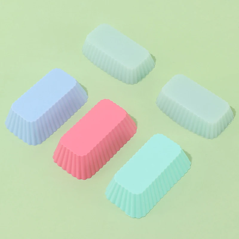 1/4pcs Silicone Rectangular Reusable Cake Molds Jelly Baking Mould Cupcake Maker Muffin Cup Kitchen Pastry Tool