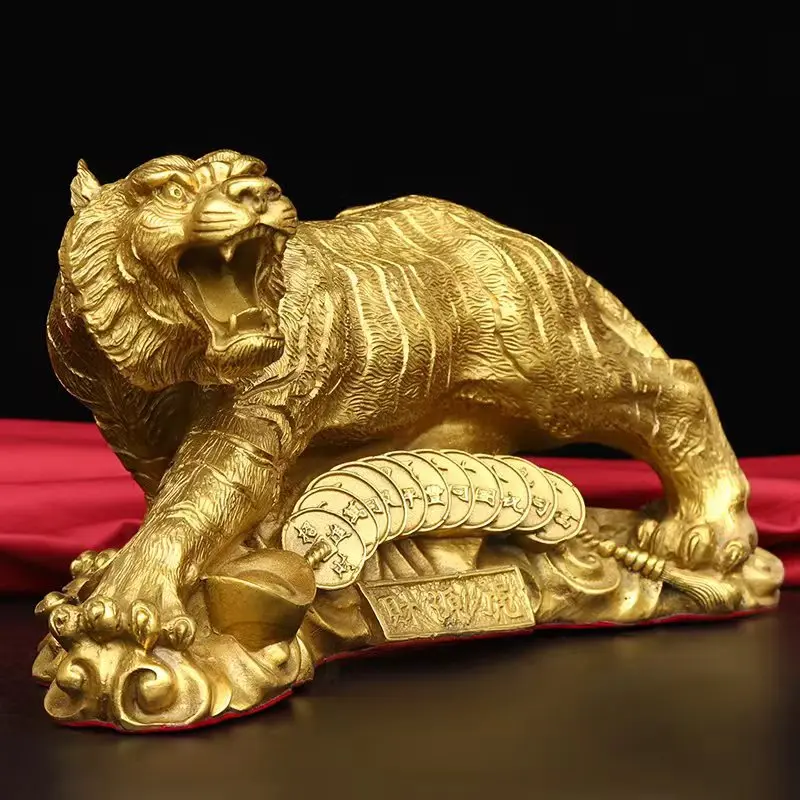 

Brass Tiger Home Decor Zodiac Tiger Money Ingots Tiger Office Desk Craft Decoration One Piece Dropshipping