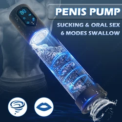 Pompa del pene elettrica impermeabile IPX7 per l'ingrandimento della pompa del vuoto dell'uomo pompa di estensione della pompa 4 livelli di aspirazione 2 maniche in Silicone