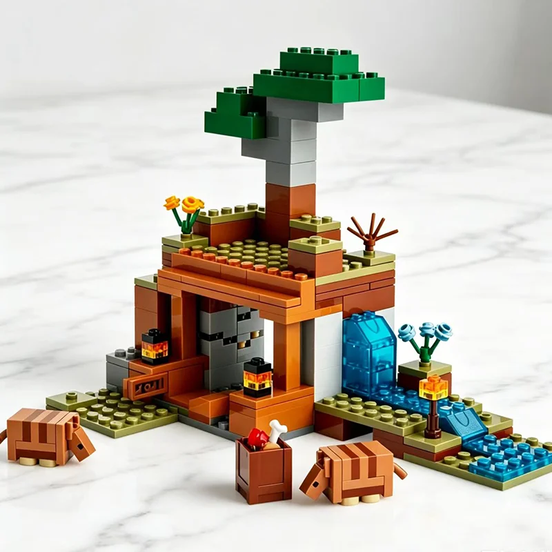 Bloques de Construcción Compatibles con las Series My Pixel World, Juego de Ladrillos 21269, La Expedición a la Mina del Armadillo, Juguetes MOC para Regalo