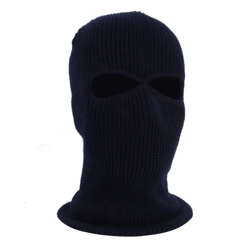 2-Hole Knitted Full Face Cover Hat Balaclava Hood Ski Cycling Winter Warm Mask Drop Shipping