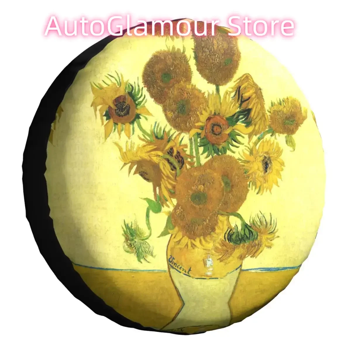 

Винсент Ван Гог, чехол для запасного колеса, сумка для Jeep Hummer, подсолнухи, защита колес автомобиля, аксессуары 14 дюймов, 15 дюймов, 16 дюймов, 17 дюймов