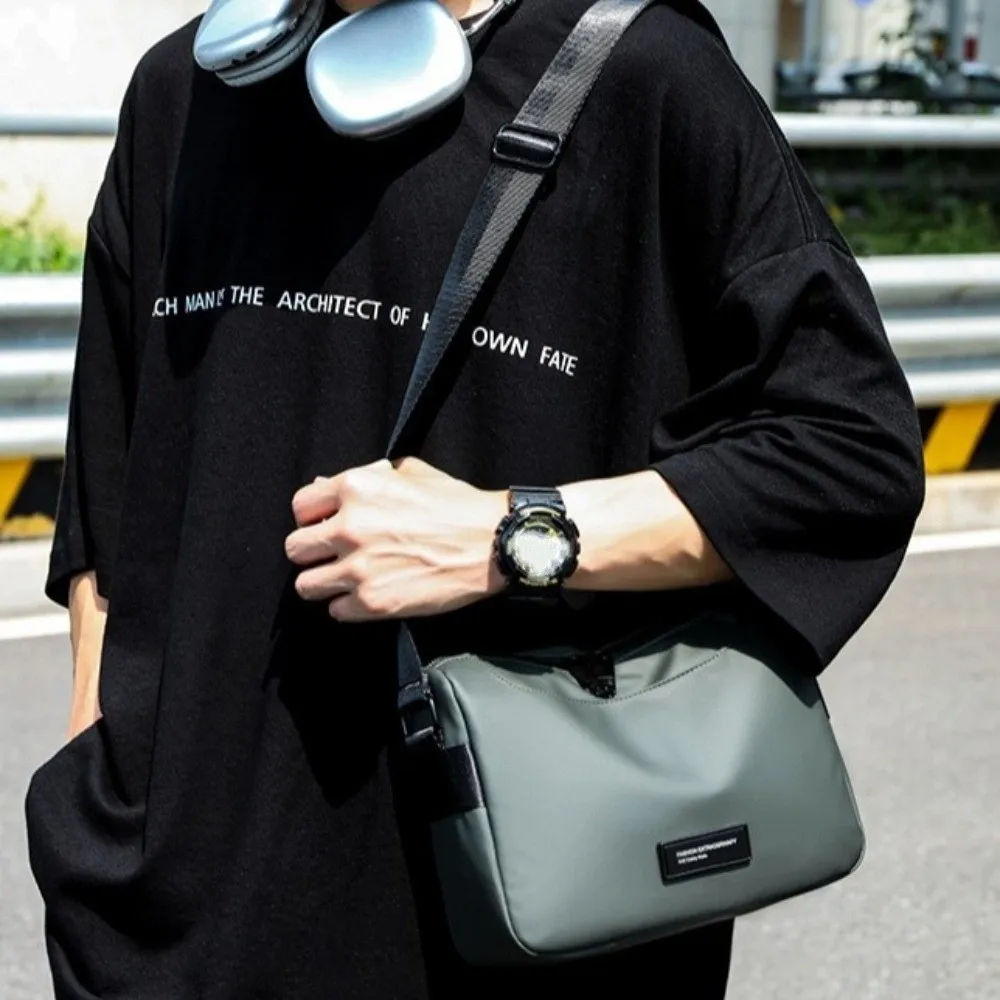 

Waterproof Men Crossbody Bag Phone Pouch with Multiple Pockets Student Shoulder Bag Multi-functional Leisure Messenger Bag