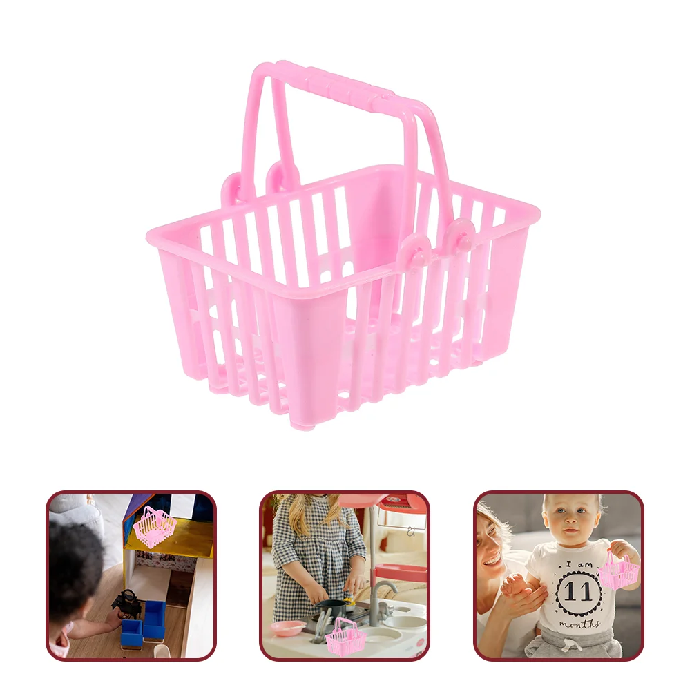 20 Pcs Girl Mini Shopping Basket Child Baskets Kids Grocery with Handles Storage Plastic for