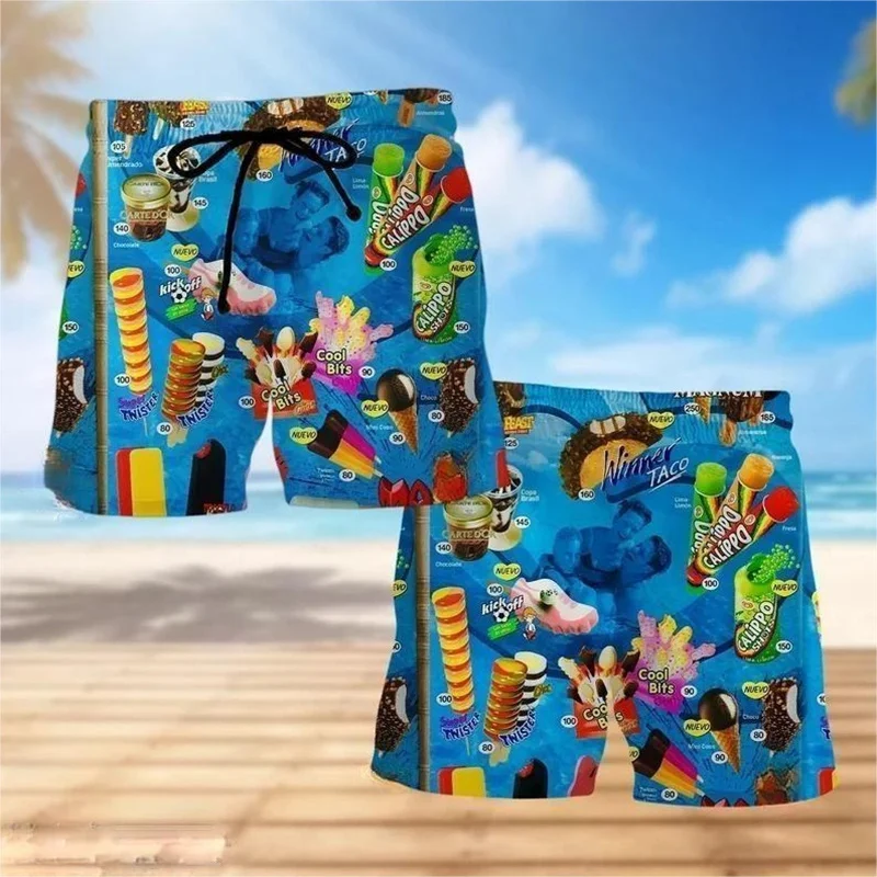 Summer Hawaiian 3D Printing Icecream Beach Shorts For Men Fashion Streewear Swim Trunks Harajuku Cool Board Shorts Short Pants