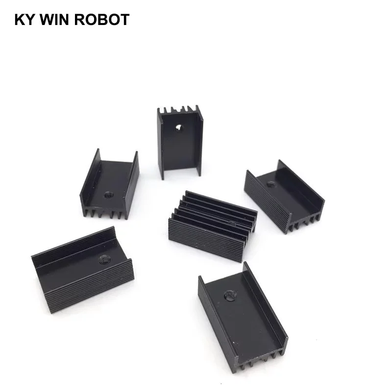 10pcs 알루미늄 TO-220 방열판 TO 220 방열판 트랜지스터 라디에이터 TO220 쿨러 냉각 검정색 25*15*11MM