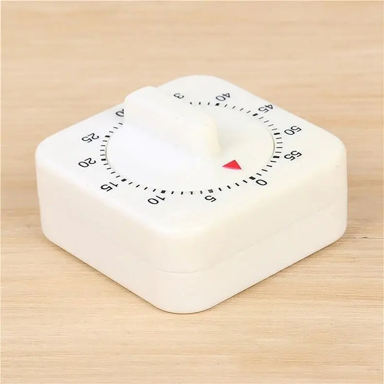 1Pc Kitchen Small Square Pendulum Timer Large Kitchen Timer 60 Minute Count-Down Cooking Baking Loud Alarm Mechanical