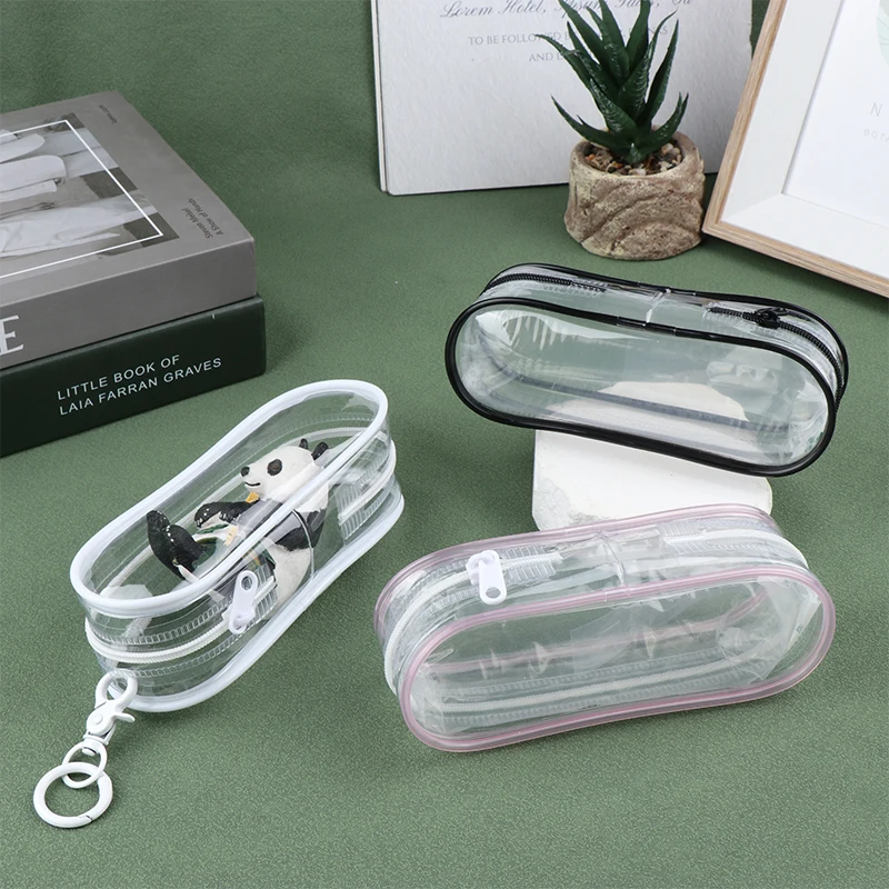 Mini Anime Doll Display Bag Transparent Coin Purse Key Chain Pendant Organizer Key Lipstick Earphone Storage Bag Pouch Wallet
