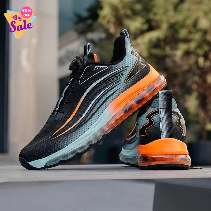 

2026 Summer New Men's Large Size Full Length Air Cushion Casual Shoes Breathable Mesh Running Shoes Soft Sole Sports Sneakers