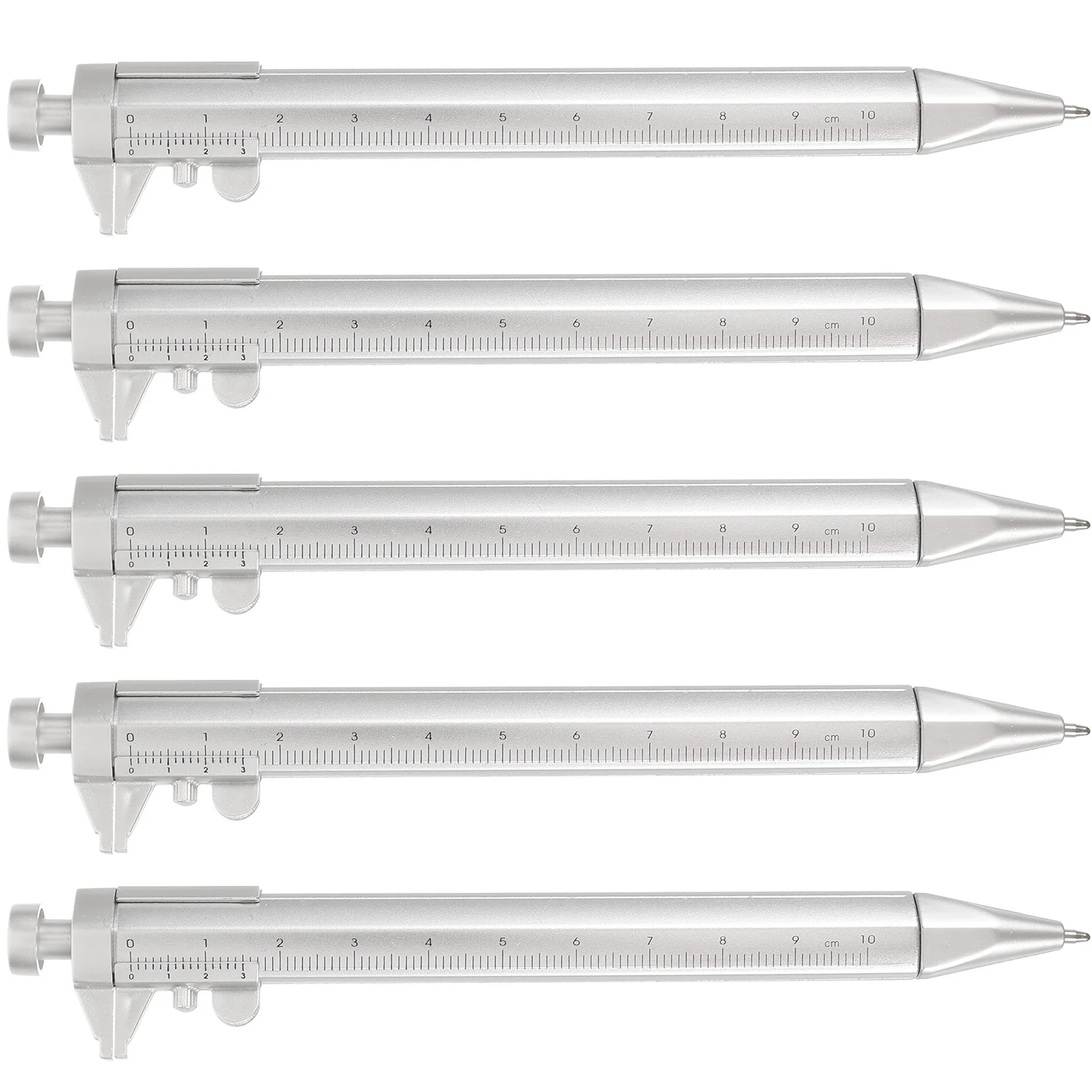 

5Pcs Vernier Caliper Ballpoint Pen Sturdy Ruler Writing Accessory for Precise Measurements and Notes Caliper Pen