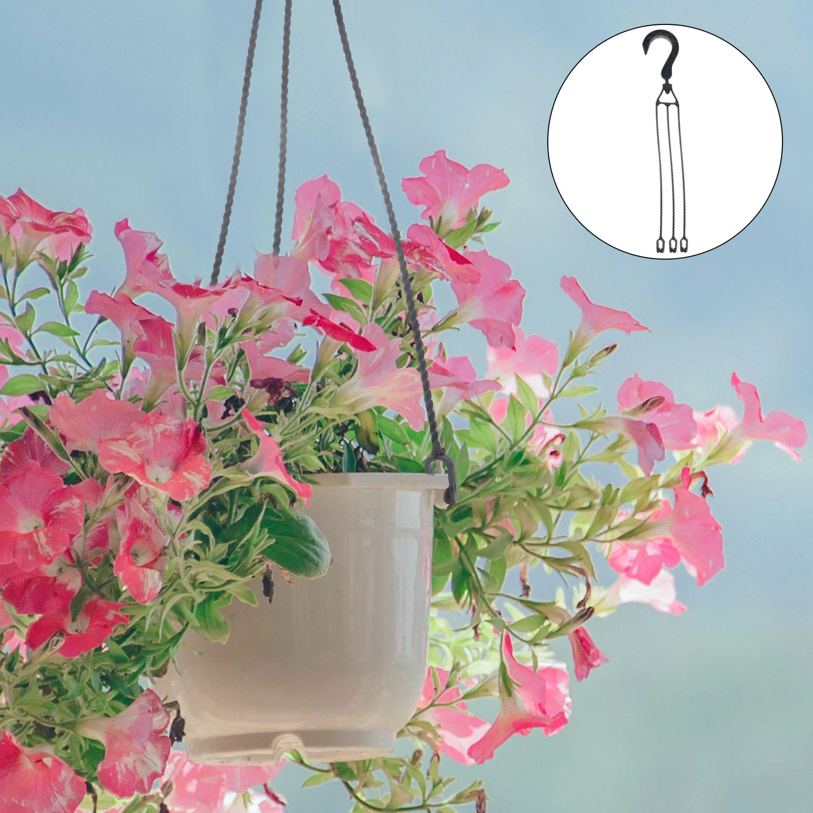 

5 Pcs Hanging Basin Hook Basket Faux Greenery Planter Plastic Hooks Automatic Flowerpot Pots Office Potted Hangers Portable