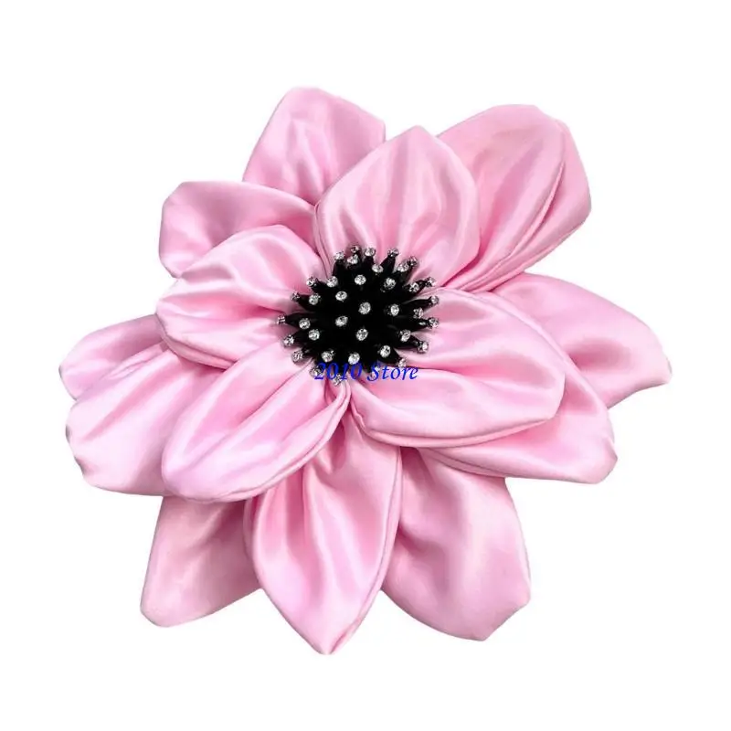 

F3MF Satined Big Flower Appliques for Handmade Project Stage Costume Bag Making Materials Flower Patches Sewing On Supply