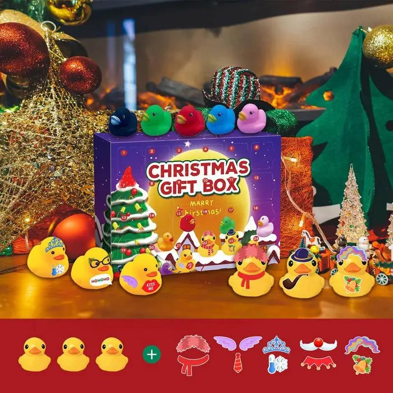 Christmas Advent Calendar 2023 24 Days Christmas Gift Set Countdown with Rubber Ducks Bath Toys DIY Fun for Kids and Adults