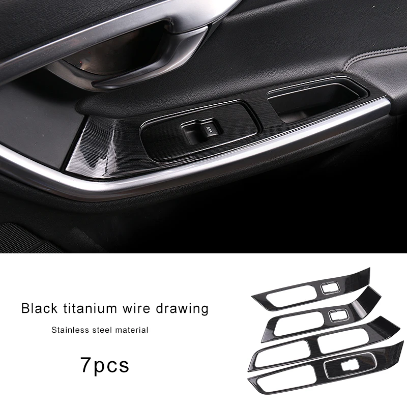 stainless steel Door Armrest Panel Decoration Cover Window Glass Lifting Buttons Sticker Trim For Volvo V60 S60 XC60 2010-2017