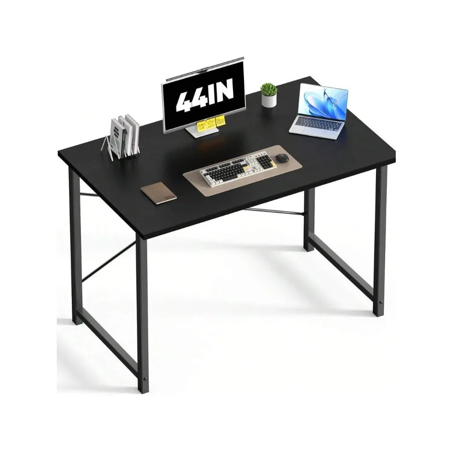Sweetcrispy 44 In Computer Desk For Home Office, Modern Study Work Table Simple Style For Bedroom, Writing Desks With X-Shaped